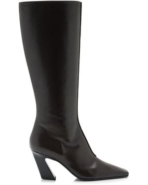 Bottega Veneta Banzai Leather Knee Boots - Black