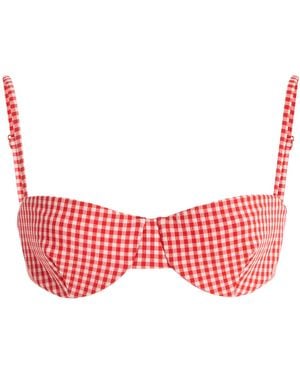 Juillet Ingrid Plaid Bikini Top - Red