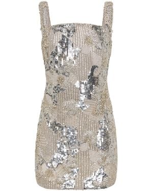 Rachel Gilbert Elyse Embellished Mini Dress - Metallic