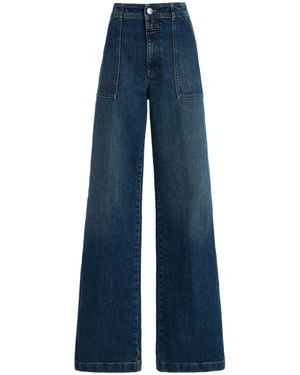 Closed Aria Stretch High-Rise Flared Jeans - Blue
