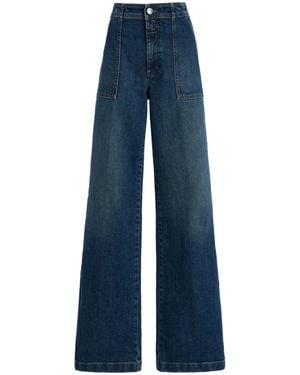 Closed Aria Stretch High-Rise Flared Jeans - Blue