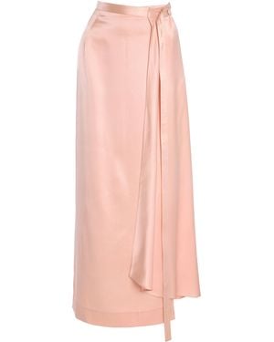 Adam Lippes Bruna Silk Charmeuse Midi Wrap Skirt - Pink
