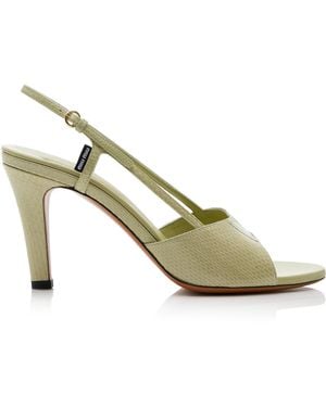 Miu Miu Snake-Effect Leather Sandals - Metallic