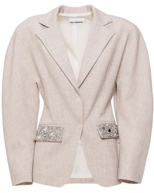DES_PHEMMES Embellished Blazer - Natural