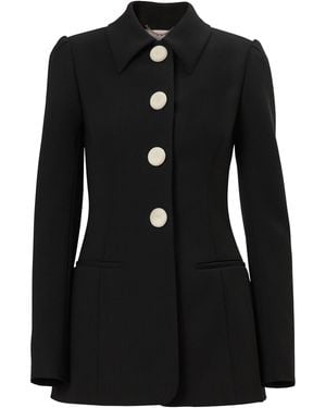 Carolina Herrera Tailored Wool-Blend Jacket - Black
