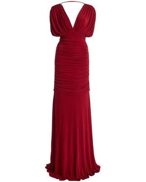 Jonathan Simkhai Norvelle Draped Jersey Gown - Red