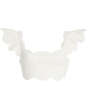 Sea Mae Eyelet Bikini Top - White