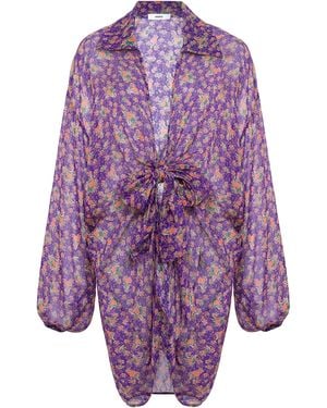 Siedres Beatriz Tie-Front Tunic - Purple