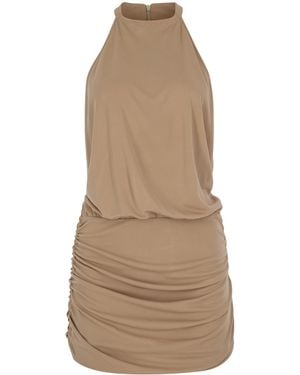 Zeynep Arcay Helen Mini Jersey Dress - Natural