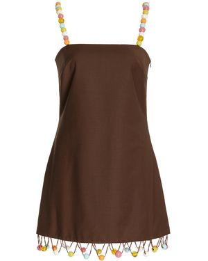 Siedres River Beaded Mini Dress - Brown