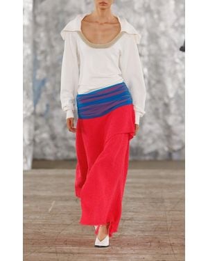 DIOTIMA Flag Cotton-Blend Maxi Skirt - Red