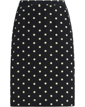 Franchise Poppy Polka-Dot Silk Midi Skirt - Black