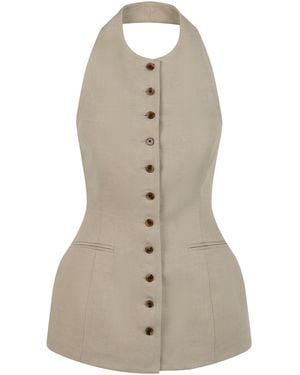 Heirlome Lupita Linen Halter Top - Natural