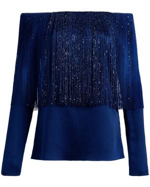 Silvia Tcherassi Belinda Fringed Blouse - Blue
