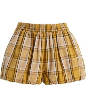 Sea Copeland Cotton Plaid Shorts - Natural