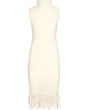 Malo Virgin Wool-Silk Mini Dress - White