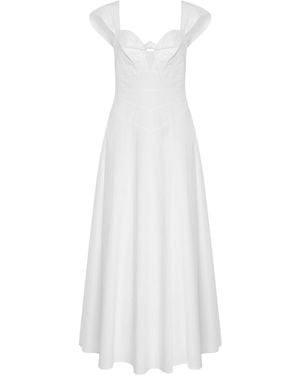 Cult Gaia Magnolia Cotton-Blend Maxi Dress - White