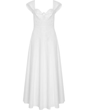 Cult Gaia Magnolia Cotton-Blend Maxi Dress - White