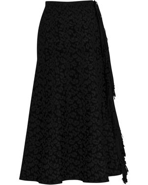Pepa Pombo Brave Fringed Midi Skirt - Black