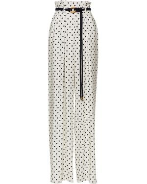 Lena Hoschek La Dolce Vita Polka-Dot Wide-Leg Trousers - White