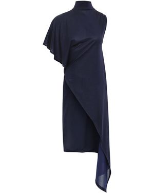 Source Unknown Livia Asymmetric Draped Top - Blue