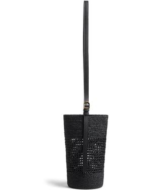 KHAITE Billie Small Raffia Bucket Bag - White