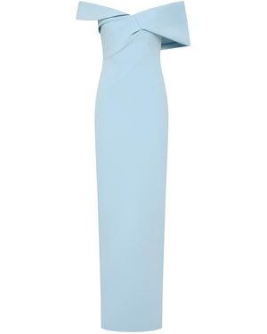 Rachel Gilbert Maddie Off-The-Shoulder Gown - Blue