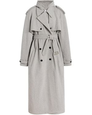 Marie Adam-Leenaerdt Hooded Jersey Trench Coat - Grey