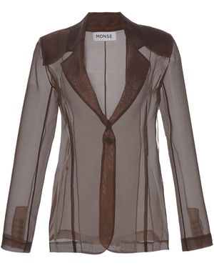 Monse Twist Silk Jacket - Brown