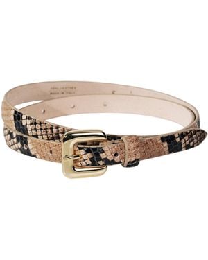 DEHANCHE Mara Snakeskin-Printed Leather Belt - White