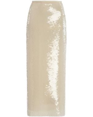 SEV Sequined Midi Skirt - Natural