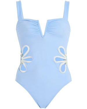 Follow Suit Exclusive The Flora Cutout One-Piece Swimsuit - Blue