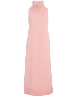Michael Kors Cowl Neck Cashmere-Linen Tunic Midi Dress - Pink