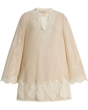 Sea Madelyn Crocheted Cotton Tunic - Natural