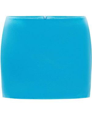Alex Perry Low Rise Duchess Satin Mini Skirt - Blue