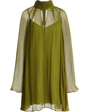 STAUD Esther Chiffon Mini Dress - Green