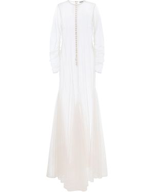 Kamperett Violette Tulle Maxi Sheath Dress - White