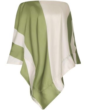 ANDRES OTALORA Luana Strapless Satin Scarf Top - Green