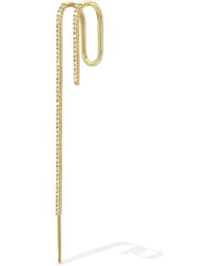 KATKIM Mono Pavé 18K Diamond Pin Single Earring - White