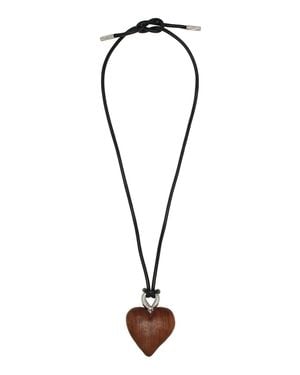 Julietta Verona Rhodium-plated Wood Necklace - Black
