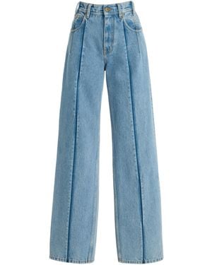 DARKPARK Lu Pleat-Effect Rigid High-Rise Straight-Leg Jeans - Blue
