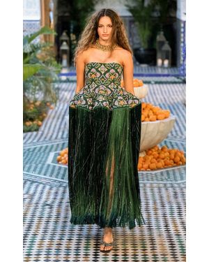 ALÉMAIS Oasira Embellished Linen Gown - Multicolour