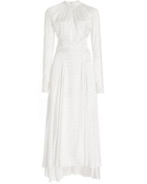Rabanne Exclusive Crystal-embellished Satin Maxi Dress - White