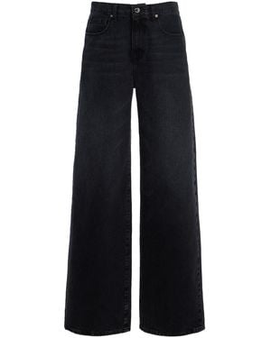 Brandon Maxwell The Callan Mid-Rise Wide-Leg Jeans - Black