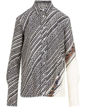 Heirlome Alex Jurado-Printed Silk Shirt - Grey