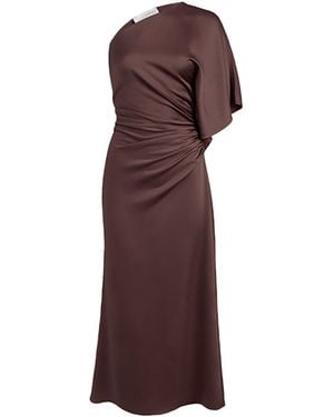 Silvia Tcherassi Oby Silk-Blend Midi Dress - Brown
