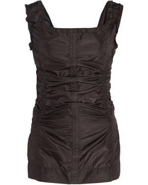 Bottega Veneta Sleeveless Washed Silk Taffeta Top - Black