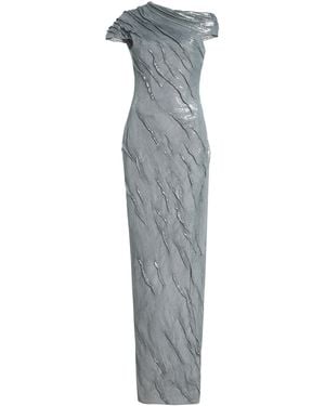 Marmar Halim Off-The-Shoulder Sequined Gown - Gray