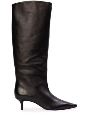 Black Suede Studio Sutton Leather Boots - Black