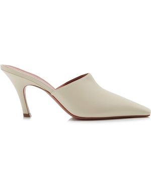 AMINA MUADDI Jamie Leather Mules - White
